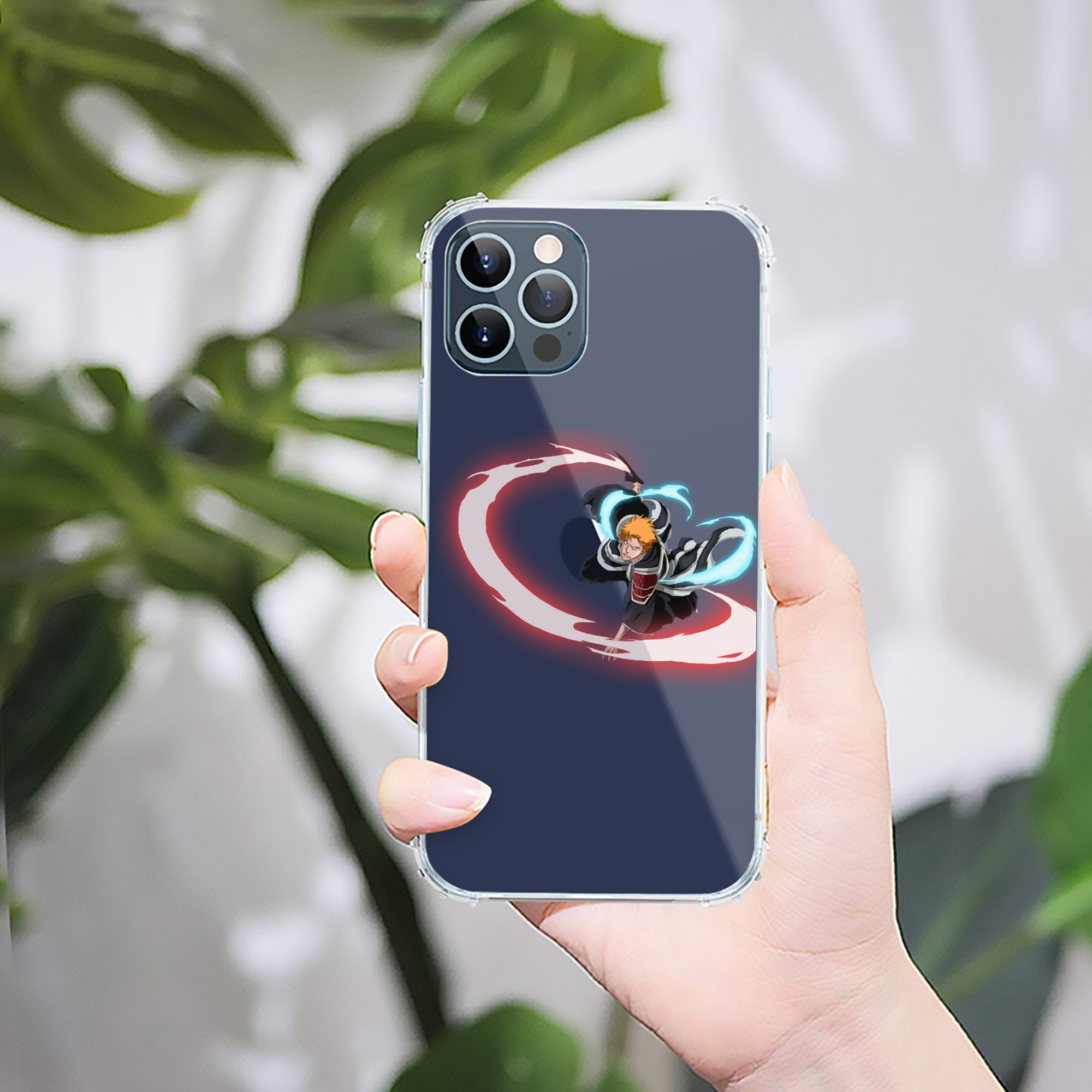 ブリーチ 黒崎一護（くろさき いちご）BLEACH Kurosaki Ichigo 【iPhone 12シリーズ対応】透明スマホケース（クリアソフトケース）